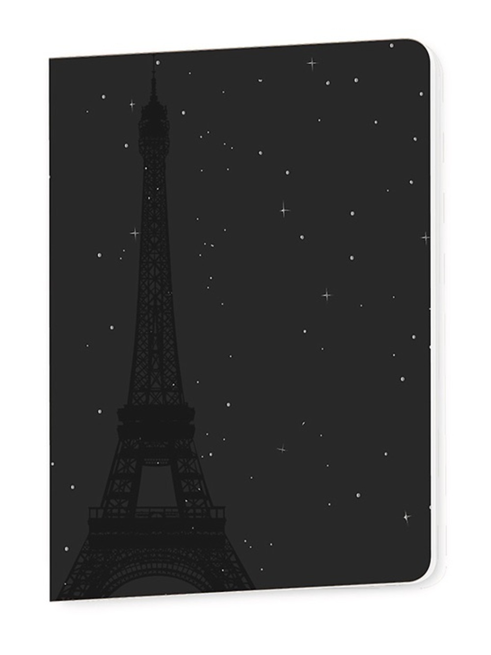 Eiffel Tower Black Notebook - Starry Night Cover